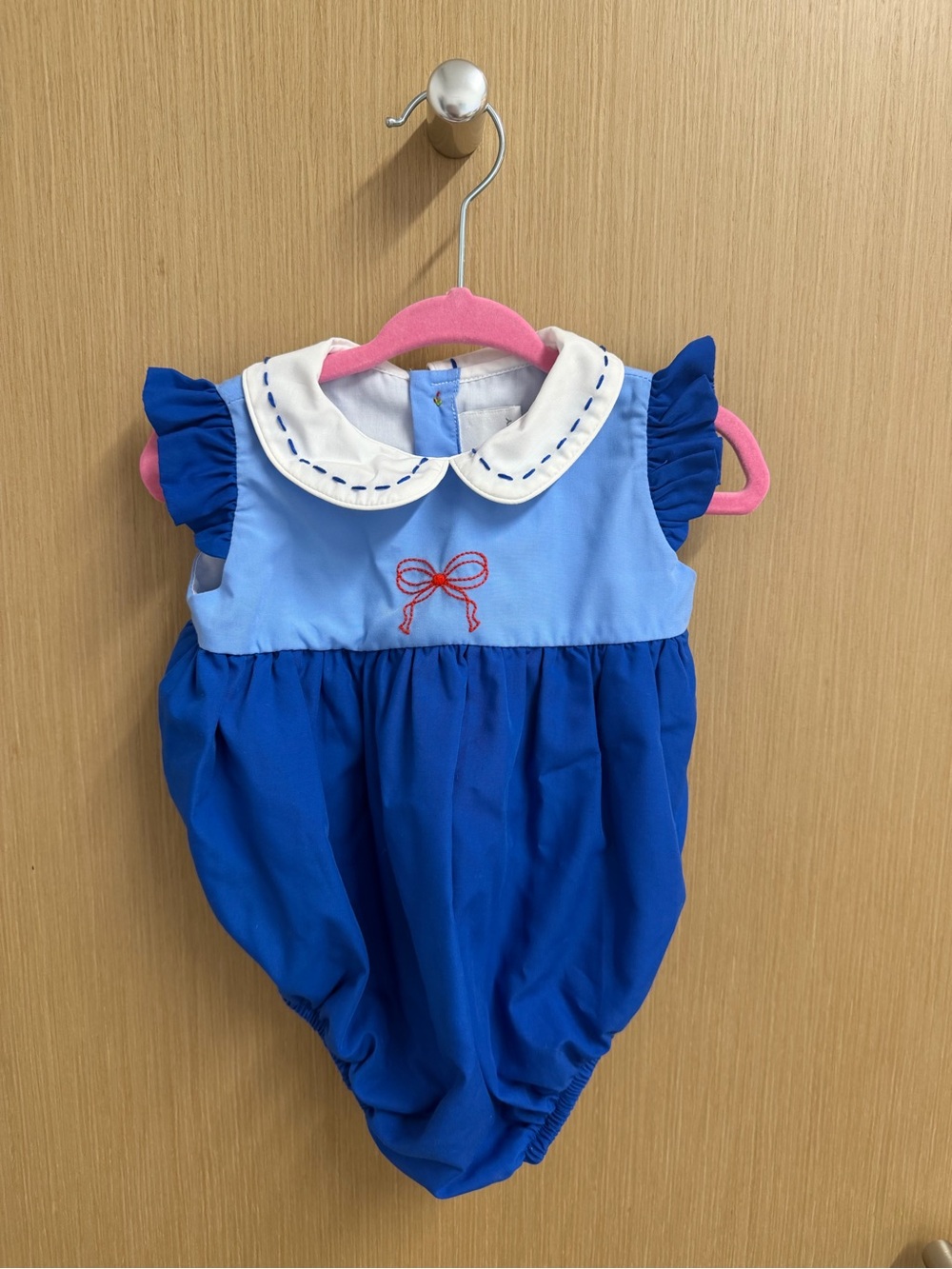 Red White and Blue Girls Bubble with Bow
